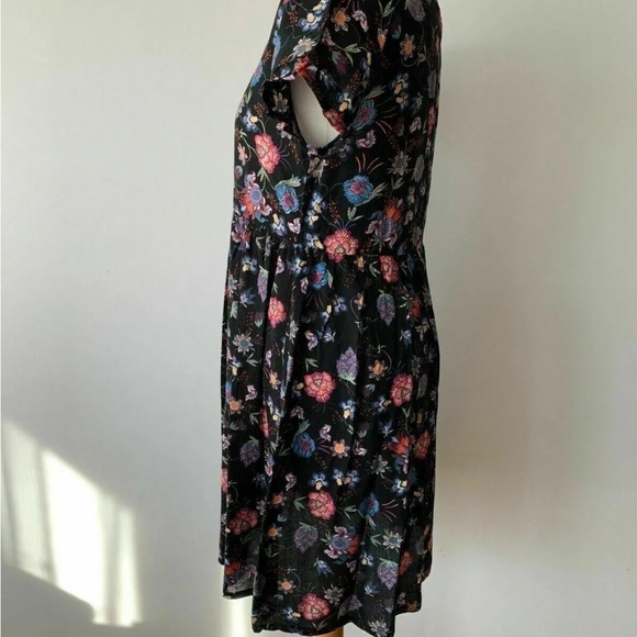 Brave Soul Black Floral Smock Dress Size S - Picture 7 of 7